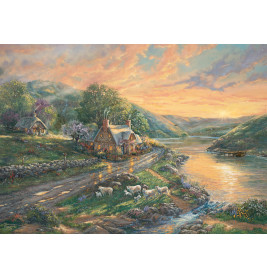 Schmidt Spiele Puzzle Tagesanbruch im Emerald Valley 1000 Teile | Thomas Kinkade Kunst