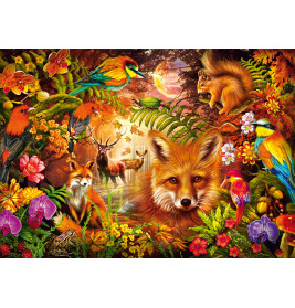 Selecta Puzzle Blüten, Fell und Federn 1000 Teile – Farbenfrohes Naturmotiv