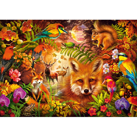 Selecta Puzzle Blüten, Fell und Federn 1000 Teile – Farbenfrohes Naturmotiv