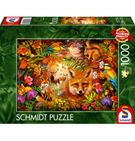 Selecta Puzzle Blüten, Fell und Federn 1000 Teile – Farbenfrohes Naturmotiv