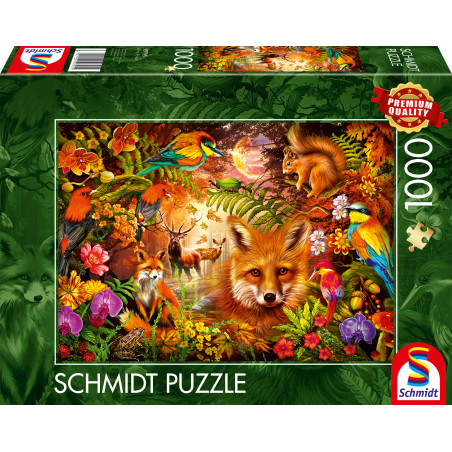 Selecta Puzzle Blüten, Fell und Federn 1000 Teile – Farbenfrohes Naturmotiv