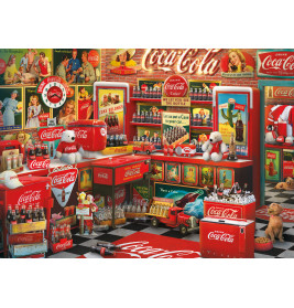 Schmidt Spiele Coca Cola Nostalgie-Shop Puzzle – 1000 Teile Puzzle-Spaß