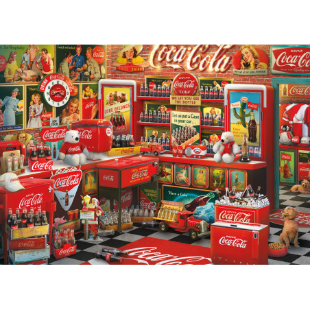 Schmidt Spiele Coca Cola Nostalgie-Shop Puzzle – 1000 Teile Puzzle-Spaß