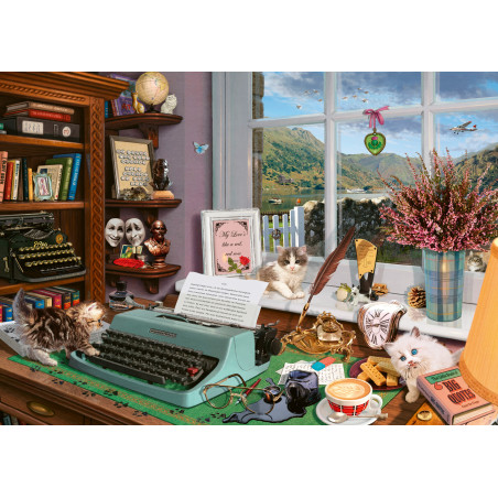 Schmidt Spiele Puzzle 1000 Teile Secret P. Am Schreibtisch - Katzen Motiv