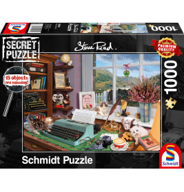 Schmidt Spiele Puzzle 1000 Teile Secret P. Am Schreibtisch - Katzen Motiv