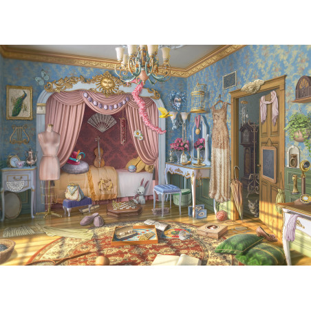 Schmidt Spiele 59976 JUNE'S JOURNEY Puzzle Junes Schlafzimmer 1.000 Teile – detailgetreu