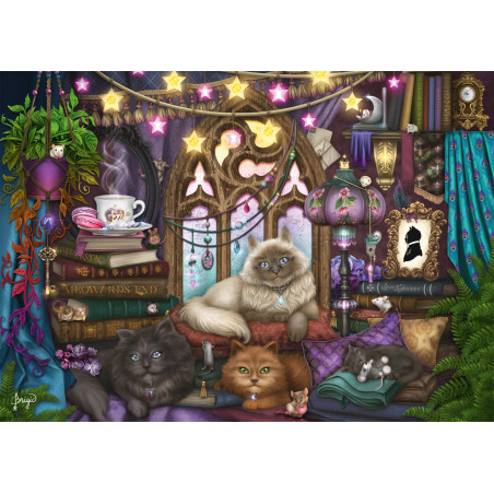 Birgi Puzzle Ashwood Afternoon 1000 Teile – Gemütlicher Raum mit Katzen