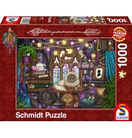 Birgi Puzzle Ashwood Afternoon 1000 Teile – Gemütlicher Raum mit Katzen