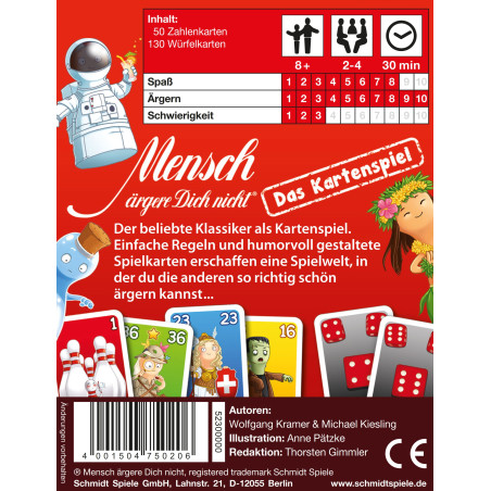 Schmidt Spiele Mensch ärgere Dich nicht Kartenspiel – Der Klassiker im neuen Format | 2-4 Spieler