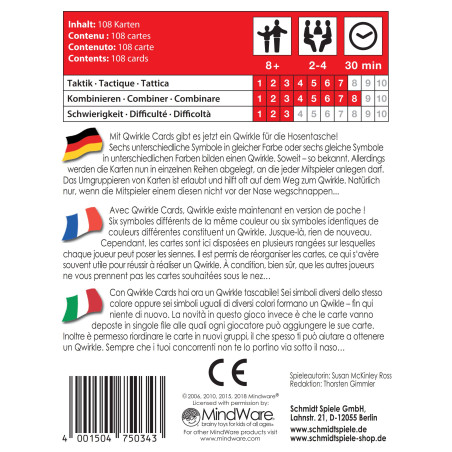 Schmidt Spiele Qwirkle Cards – Das preisgekrönte Kartenspiel | 2-4 Spieler | ab 8 Jahren