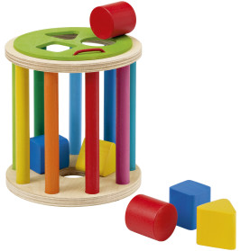 Selecta Sortierrolle 13 cm – Holz-Formen Sortierspiel für Feinmotorik & Farbenlehre
