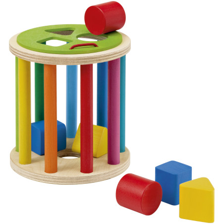 Selecta Sortierrolle 13 cm – Holz-Formen Sortierspiel für Feinmotorik & Farbenlehre