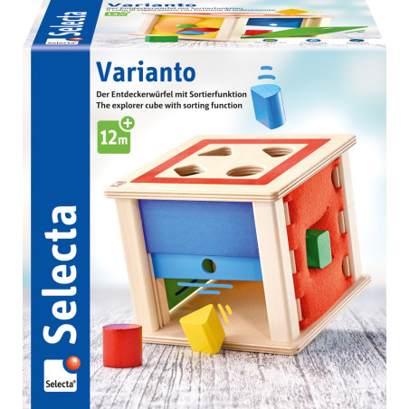 Varianto Holz-Sortierbox mit Bausteinen für Kinder | Pädagogisches Spielzeug