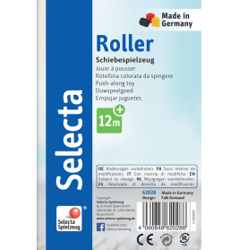 Selecta Holz Roller Baby Schiebefigur 10cm | Motorikspielzeug ab 6 Monate