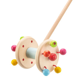 Selecta Holz Roller Baby Schiebefigur 10cm | Motorikspielzeug ab 6 Monate