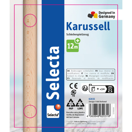 Schmidt Spiele Selecta Karussell Schiebefigur 20cm – Fördert Motorik & Freude | EAN 4060848620316