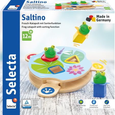 Selecta Saltino Sortierbox | Klett-Baustellenfahrzeuge zum kreativen Kombinieren – 22 cm