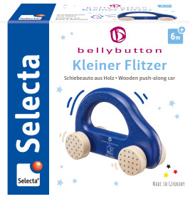 Baby Flitzer Auto blau 10cm – Ergonomisch, fördert Motorik, für kleine Babyhände ab 6 Monaten