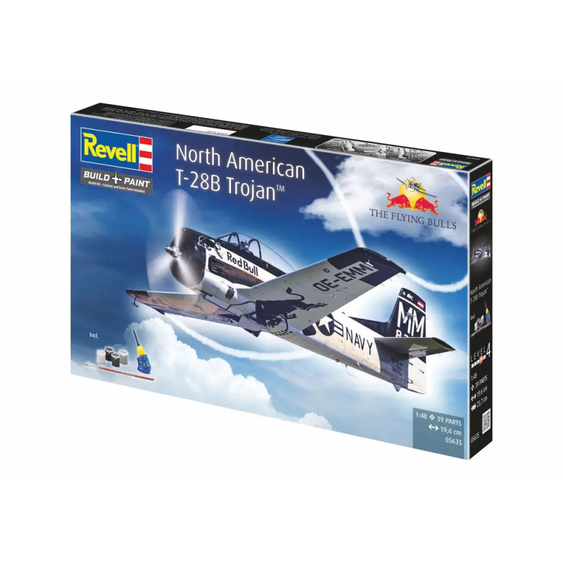 Revell® Geschenkset Flying Bulls T-28B Trojan 1:72 – Modellbausatz inkl. Farben & Kleber