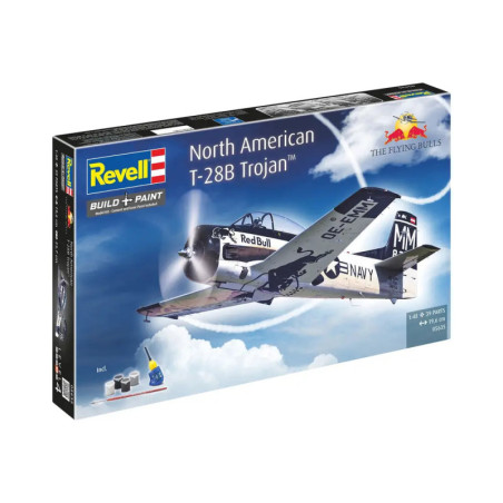 Revell® Geschenkset Flying Bulls T-28B Trojan 1:72 – Modellbausatz inkl. Farben & Kleber