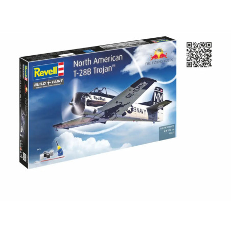 Revell® Geschenkset Flying Bulls T-28B Trojan 1:72 – Modellbausatz inkl. Farben & Kleber