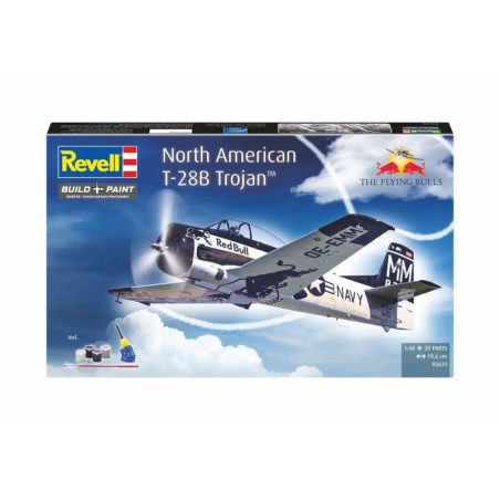 Revell® Geschenkset Flying Bulls T-28B Trojan 1:72 – Modellbausatz inkl. Farben & Kleber