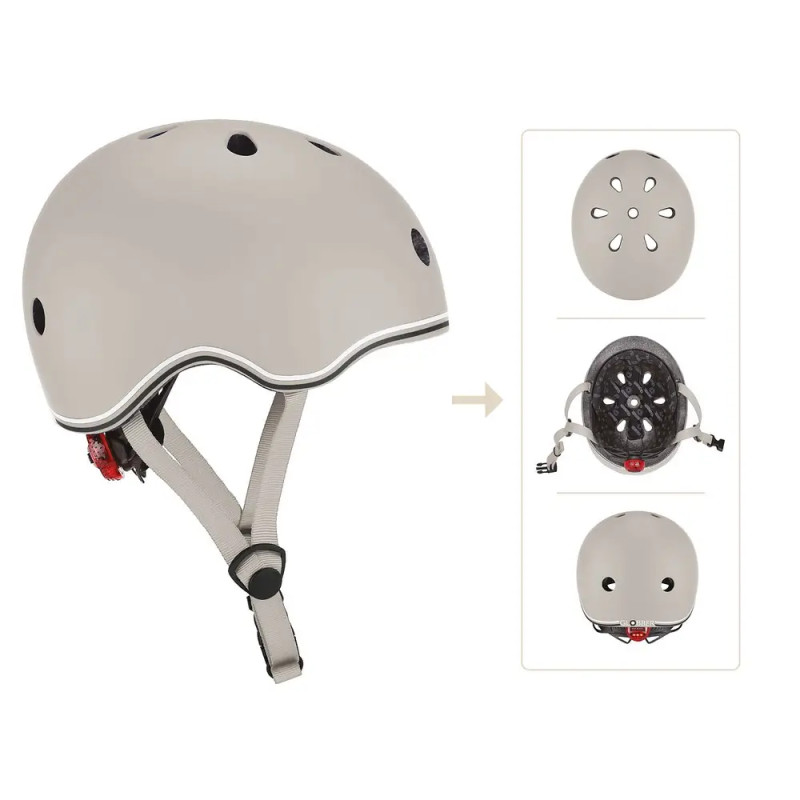 GLOBBER HELM GO-UP LIGHTS Gr. XXS/XS 45-51 taupe