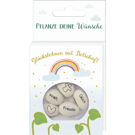 Geprägte Saatbohnen - Pflanze deine Wünsche (Glücksbohnen)