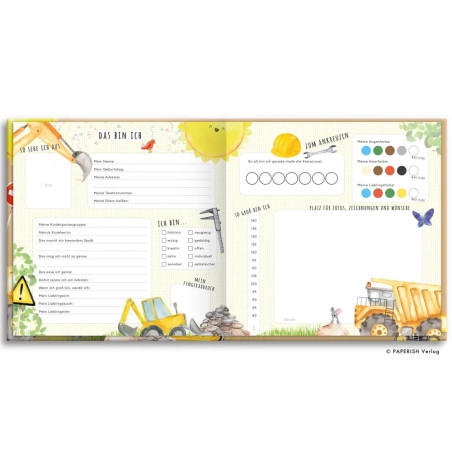Kindergartenfreunde – Baustelle: ein Album für meine ersten Freunde (Freundebuch Kindergarten 3 Jahr