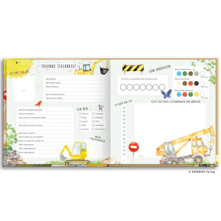 Kindergartenfreunde – Baustelle: ein Album für meine ersten Freunde (Freundebuch Kindergarten 3 Jahr