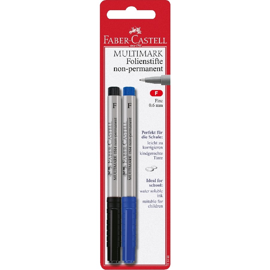 Multimark Non Permanent  2er PAck schwarz + blau