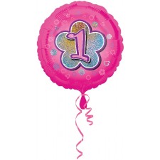 Folienballon Pink Flowers 1 inkl. Helium