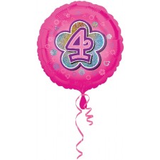 Folienballon Pink Flowers 4 inkl. Helium