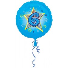 Folienballon Blue Stars 6 inkl. Helium