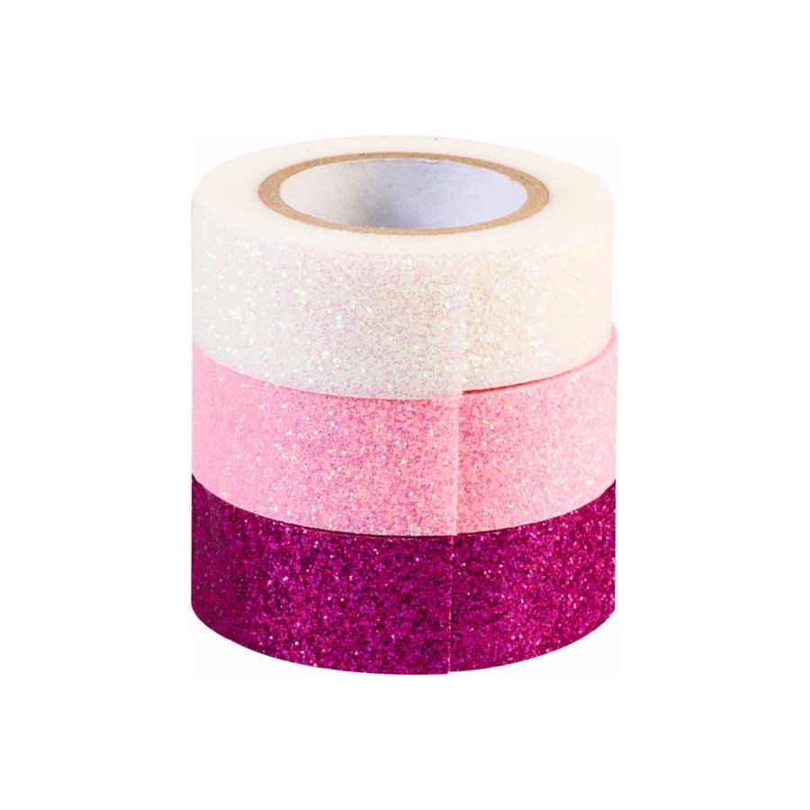 GlitterTape pink 3er