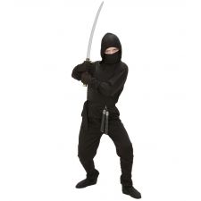 NINJA (Coat mit Capuze, Hose, Gürtel, Maske, Arm und- Beinbänder) (158 cm / 11-13 Years)