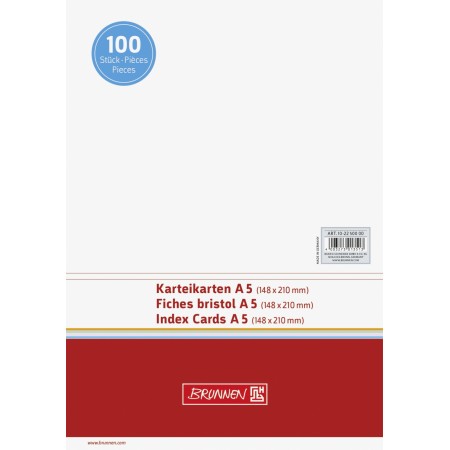 Karteikarten, A5 unliniert, weiss Karteikarten, A5 unliniert, weiss