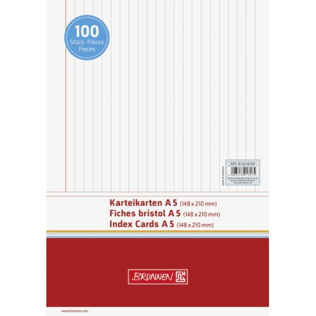 Karteikarten A5, lin. Weiß