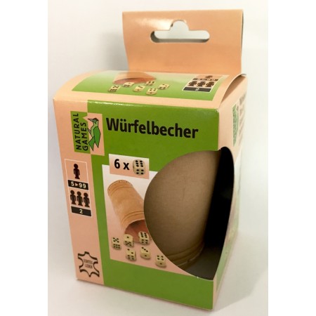 Natural Games Lederwürfelbecher mit 6 Würfeln Natural Games Lederwürfelbecher mit 6 Würfeln