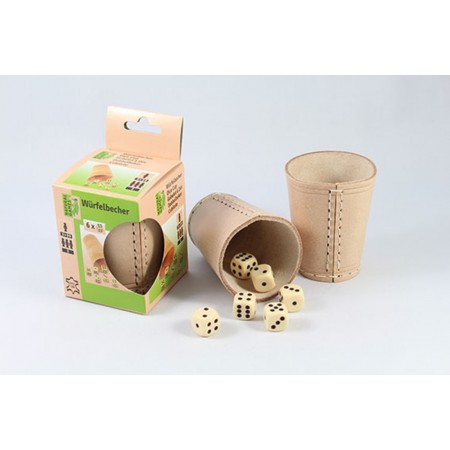 Natural Games Lederwürfelbecher mit 6 Würfeln Natural Games Lederwürfelbecher mit 6 Würfeln