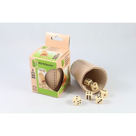 Natural Games Lederwürfelbecher mit 6 Würfeln Natural Games Lederwürfelbecher mit 6 Würfeln