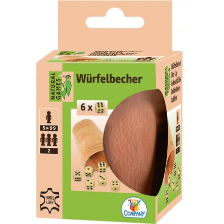 Natural Games Lederwürfelbecher mit 6 Würfeln Natural Games Lederwürfelbecher mit 6 Würfeln