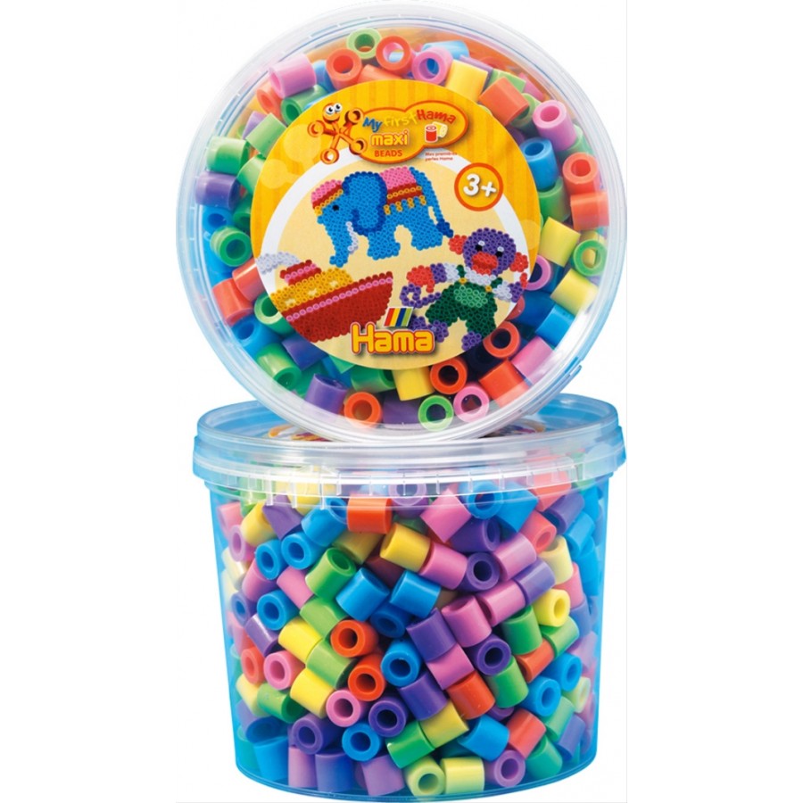 HAMA Bügelperlen Maxi - Dose Pastell Mix 600 Perlen (6 Farben)