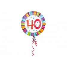 Folienballon 40. Geburtstag Holografie inkl. Helium