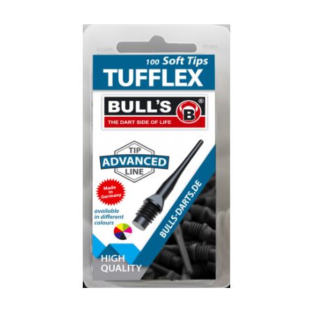 Bull's Tufflex Soft Tips 6mm 2BA Schwarz 1000 Stück