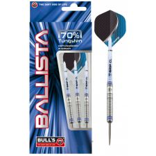 Bulls Ballista 70% Tungsten Darts in blauer Verpackung mit drei sichtbaren Darts und Branding.