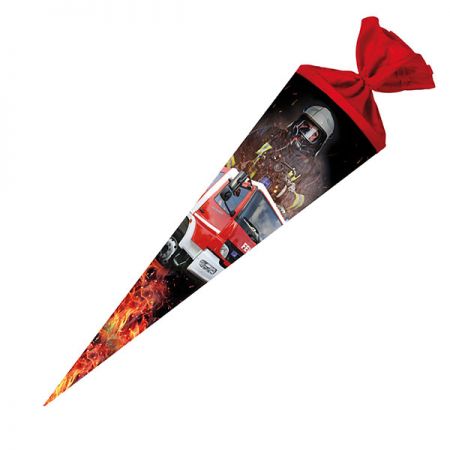 Schultüte Feuerwehr 2019 70cm rund, Filz