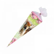 Schultüte 35 cm rund Rehkitz