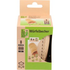 Natural Games Lederwürfelbecher mit 6 Würfeln