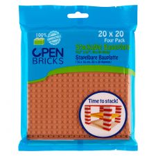 Open Bricks Baseplate 20x20 hellbraun